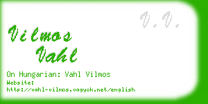 vilmos vahl business card